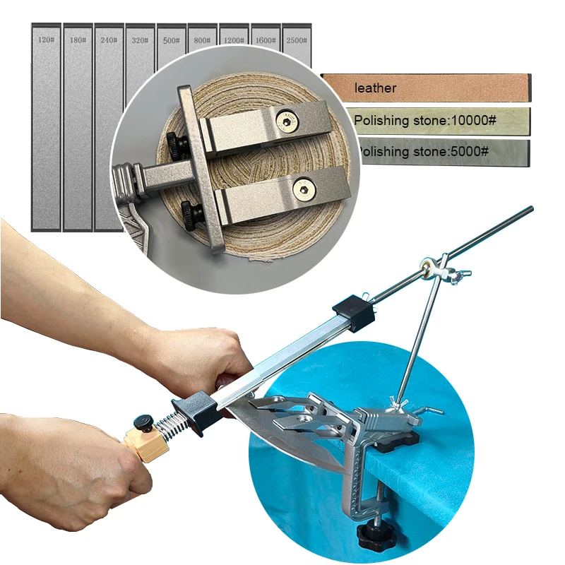Neues Design, professioneller Apex-Messerschärfer mit festem Winkel, Küchenmesser-Werkzeuge, Messerschärfsystem mit Diamantsteinen-Set Image