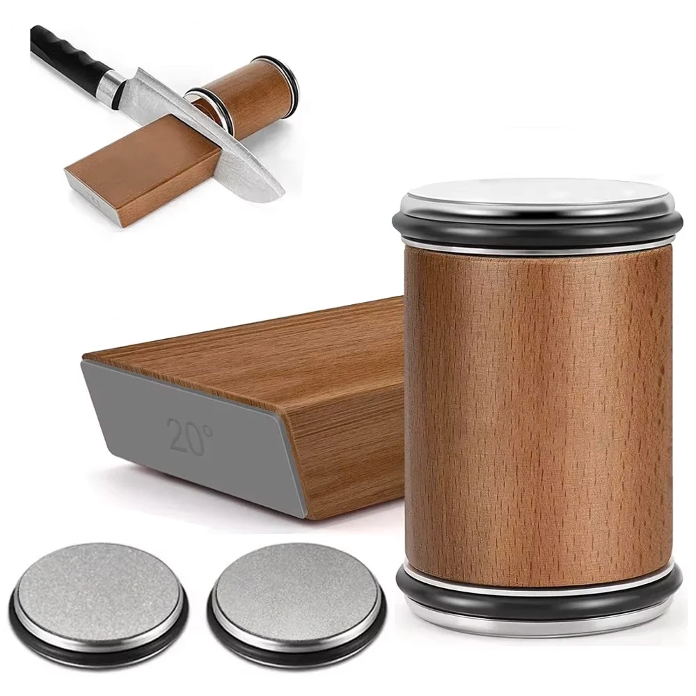 Rollender Messerschärfer für Messerschärfer-Set mit gerader Kante und 15/20 ° Grad magnetischer Winkel für Küchenmesser Schleifstein-Set Image