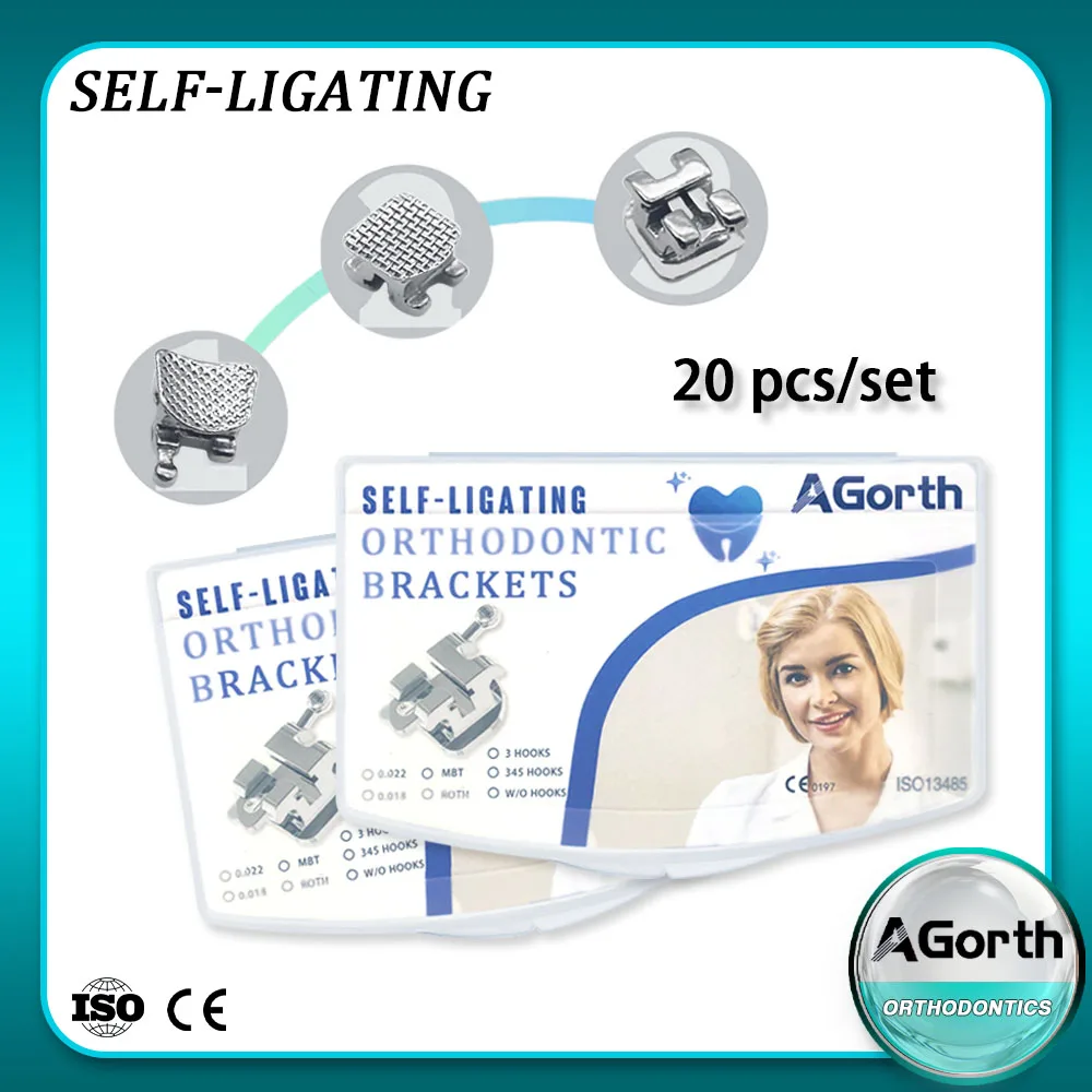 20 Teile/satz Dental Kieferorthopädische Selbstligierende Klammern Metall Hosenträger Roth MBT 022 Haken 3 4 5 Kieferorthopäde Materialien Image