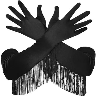 Bühne Oper Festzug Musical Dance Lange Ellenbogen Stretch Quaste Handschuhe Kostüm Requisiten Fancy Image