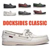 SEBAGO Herren Damen Homme Authentic Docksides Schuhe – Premium-Moc-Toe-Schnür-Bootsschuhe aus echtem