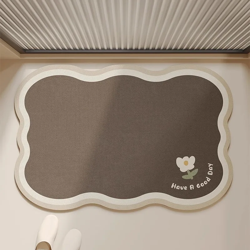 Badezimmer-Bodenmatte, Kieselalgenschlamm, rutschfestes, saugfähiges Kissen, Toilette, Küchenfußkissen, Toilettentür-Toilettenteppich Image
