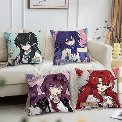 Anime Spiel Honkai Star Rail Chibi süßer bequemer weicher Kissenbezug für Sofa Wohnzimmer Home Image