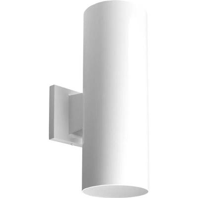 Progress Lighting 567539 - 2 Light Up/Down White Aluminum Construction Cylinder Wall Mount Light Fixture (TWO-LIGHT WALL LANTERN (P5675-30))