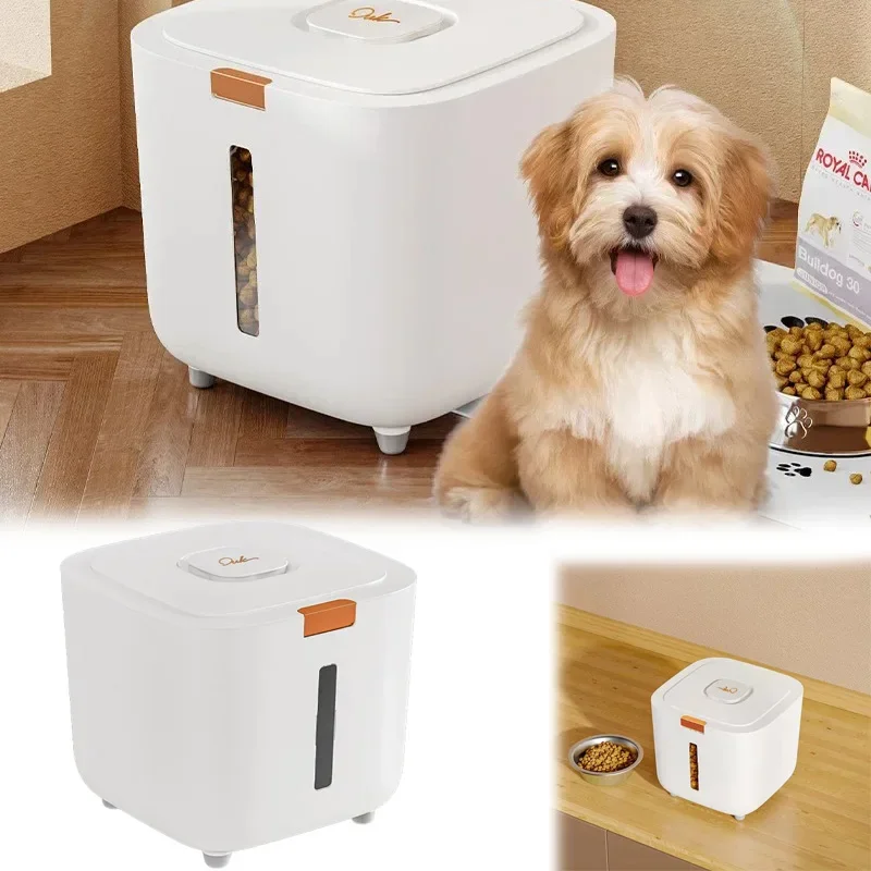 Seau de stockage des aliments pour animaux de compagnie, scellé, résistant à l'humidité, seau de nourriture pour chat, couvercle verrouillable, seau de nourriture pour animaux de compagnie, grand seau