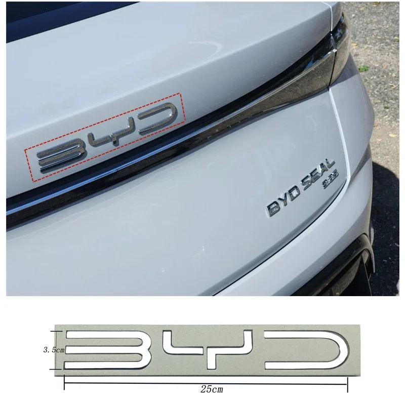 Per BYD SEAL QIN HAN SONG Plus ATTO3 SEAL ABS Cromato Nero Logo BYD Emblema Lettere Stiker Bagagliaio di un'auto Distintivo Ricambi Auto Accessori
