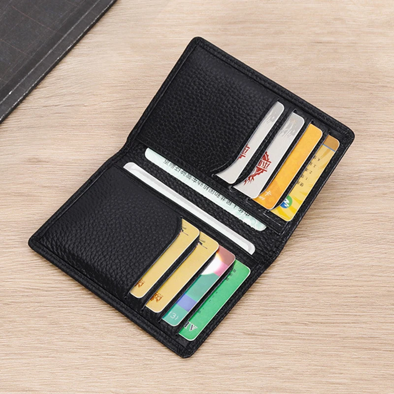 Porta carte di credito da uomo Rfid Slot per carte multiple Portafoglio in pelle Porta carte di credito sottile Organizzatore di carte di credito con blocco Rfid