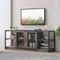 Meuble TV de ferme pour centre de divertissement TV 65/75 pouces avec portes en maille, meuble de