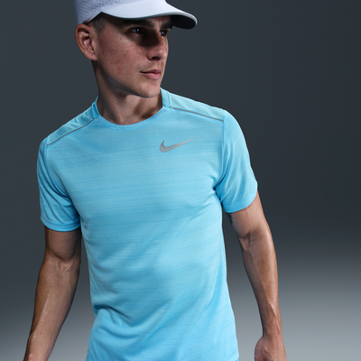 Nike Miler Men's Short-Sleeve Running Top - Blue - Polyester