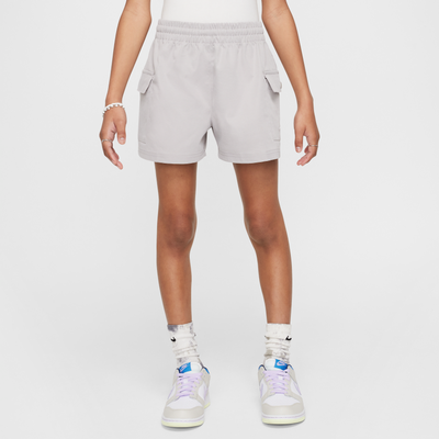 Nike Sportswear Girls' Woven Cargo Shorts - Grey - Polyester
