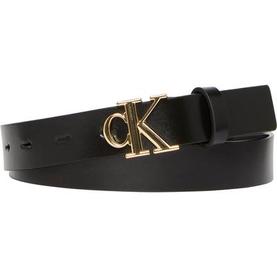 Ledergürtel CALVIN KLEIN JEANS "Monogram Plaque Buckle 25MM", Damen, Gr. 110, schwarz, Rindsleder, unifarben, casual, Gürtel Image