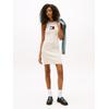 Minikleid TOMMY JEANS "TJW FLAG SWEATER MINI DRESS EXT", Damen, Gr. M (38), N-Gr, beige (ecru), Jersey, Obermaterial: 88% Viskose, 12% Polyester, unifarben, casual, Langarm, Kleider