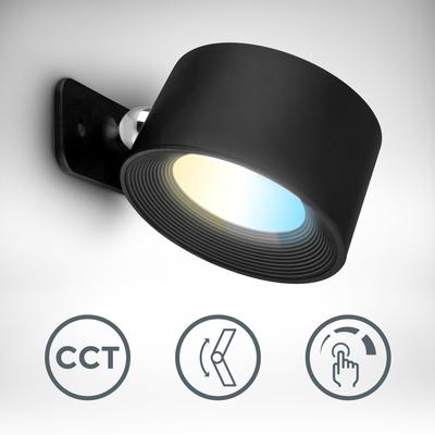 B.K.LICHT LED Wandleuchte "BKL1597 Magnetische Akku Wandlampe, 3-Stufen Dimmer, mit USB-C", schwarz, Ø 4,50cm H: 9,50cm, Lampen, CCT-Funktion, 150Lm, 2W, 14h Leuchtdauer, 4,5 x 8 x 9,5 cm, Schwarz Image
