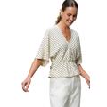 Klassische Bluse ZERO "zero Damen Bluse gestreift mit Fledermausärmeln", Damen, Gr. 38, schwarz-weiß (creamschwarz), Web, Obermaterial: 63% Polyacryl, 37% Polyamid. Ärmelfutter: ohne Futter., gestreift, casual, figurbetont kurz, V-Ausschnitt,...