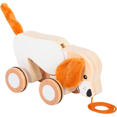 Nachziehspielzeug SMALL FOOT "Nachziehtier Hund", bunt, Nachziehspielzeug, KinderB:9,5cm H:15cm L:20,5cm, Holz, B:9,5cm H:15cm L:20,5cm