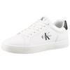 Sneaker CALVIN KLEIN JEANS "CLASSIC CUPSOLE MONO LTH", Herren, Gr. 40, schwarz-weiß (weiß, schwarz), Leder, Lederimitat, unifarben mit Farbeinsatz, sportlich, Schuhe, Freizeitsneaker, Halbschuh, Schnürschuh in klassischer Optik