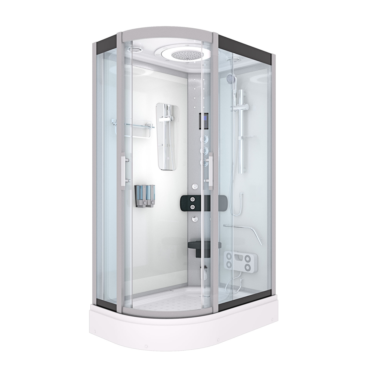 AcquaVapore Duschkabine Komplettdusche Fertigdusche Dusche D60-70T1L 120x80 cm ohne 2K Scheiben Versiegelung Image