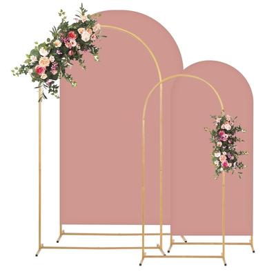 Metal arch backdrop holder and cover set, easy to assemble, suitable for party, wedding and other backdrop holders