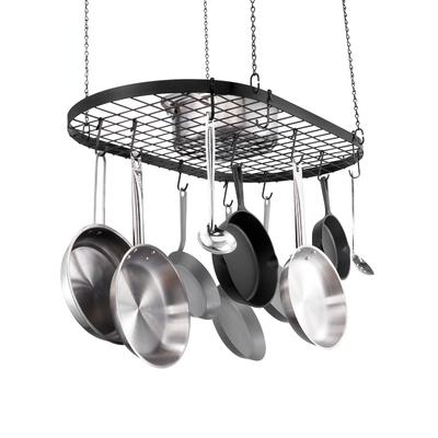 Hanging Pot Rack, Hanging Pot Rack Ceiling Mount, Ceiling Pot Rack with S Hooks, 80 lbs Loading Weight, Ideal for Home