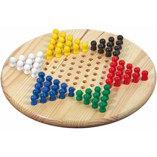 Philos 3103 - Halma, rund, Kiefer, Strategiespiel, 29cm - Philos
