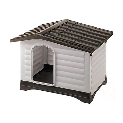 Hündehütte Dogvilla 90, Hundehaus aus Kunststoff, 88x72x65cm, grau Image