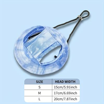 TEMU Adjustable Pet Sun Hat With Secure Chin Strap - Uv Protection, Fit For Small To Medium Dogs And Cats, Stylish , Breathable Polyester, Outdoor Activities Image