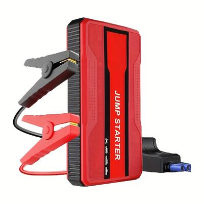 TEMU Car Jump Starter, Portable Emergency Booster, Car Starting Device, Vehicle Emergency Power Supply, 2 Usb Ports For Charging, Led Flashlighting, Black And Red, 1pc Image