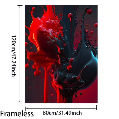 TEMU 1pc Modern Abstract Canvas Art, 31.49x47.24in - , Vibrant , Living Room & Bedroom Decor, Contemporary Ink Print Poster Image