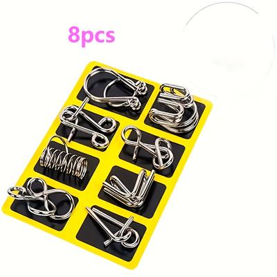 TEMU Unlock The Luban Lock, A Toy For Adults, A Set Of 8 Golden Disassembly Rings, For The Elderly, Moms And Dads, Gifts, Christmas, Halloween, Thanksgiving Image