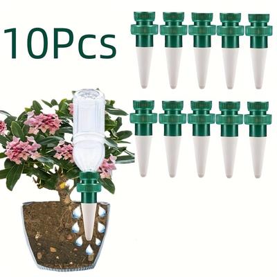 TEMU 6/10pcs Plant Spike Device Ceramic Stake Automatic Drip Irrigation Flower Water System, Used For Outdoor And Indoor Home Indoor Plants, Self-watering Flower Pot Insertion Image