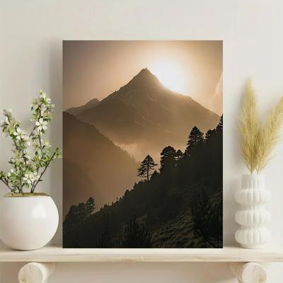 TEMU Room Decor 1pc Modern Abstract Sunrise Print, Wall Art, Fabric, Decor, Living Room Bedroom Pub Bar Artwork, Ss11466 Image