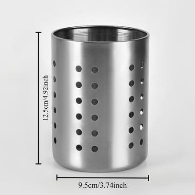 TEMU 1pc Stainless Steel Multipurpose Kitchen Utensil Holder - Food- Caddy For Chopsticks, Spoons, Forks, Knives - Home & Commercial Cutlery Organizer Storage Image