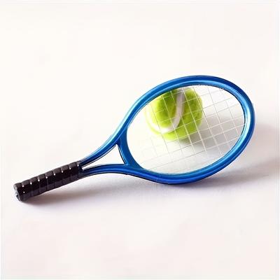 TEMU 2pcs Mini Tennis Racket Set With Carrying Bag - Plastic For Dollhouse, Play, Display & Gifting | No Electricity Needed
