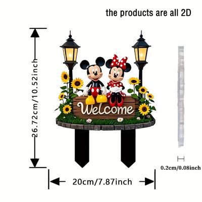 TEMU 2d Flat, Acrylic Garden Stake - Weatherproof Outdoor Decoration, Suitable For Flower Pots, Lawns, And Backyards, Perfect Housewarming Gift Or Gift For Image