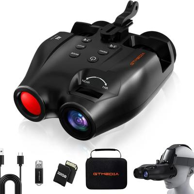TEMU Night Binoculars, Night Goggles, Infrared Night , Hd Display Screen, Photo And Video Storage On 32gb Tf Card, Head Mounted Hunting Binoculars For Travel & Outdoor Hunting Image