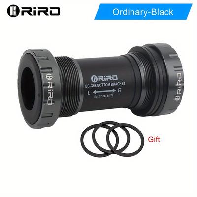TEMU Riro Universal Ceramic Sealed Bearings Bottom Bracket - Aluminum Alloy Mtb & Road Bike Bottom Bracket Bsa Threaded Fit For 68/73mm Frame, 24mm Axis - Rustproof, High Lubrication Bicycle Part Image