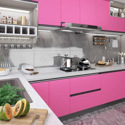 TEMU Self-adhesive Furniture Foil High-gloss Pink 500x90 Cm Pvc Image