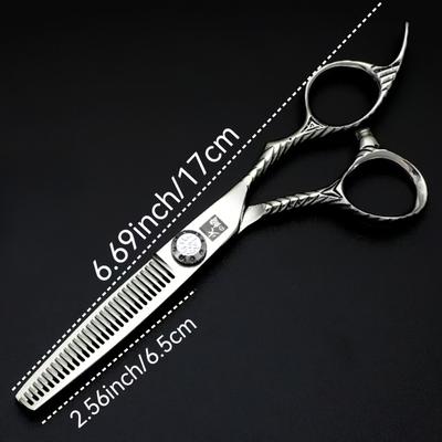 TEMU Huozaki Premium Japanese 440c Steel Scissors - Handcrafted, Sharp & For Haircutting, Curly Hair, And Normal Hair Types, Design With Ergonomic Grip Image