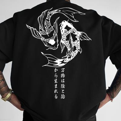 TEMU Men's Loose-fitting Style Round Neck T-shirt With Letters. Image