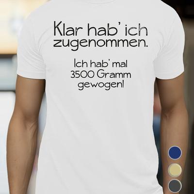 TEMU I Have Gained Weight Men's Short Sleeve T-shirt Summer T-shirt Top Image