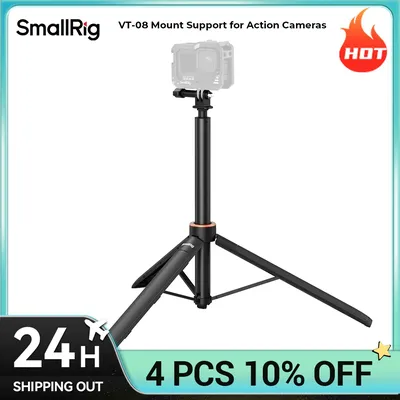 SmallRig VT-08 Mount Support for DJI Action Cameras 29-150cm Selfie Stick Action Camera Alloy Tripod for Sony for Canon Cameras