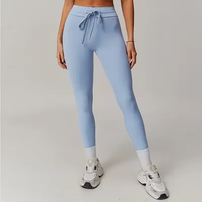 Drawstring Sport Leggings High Waist Yoga Pants Leggings Sport Hip Lifting Yoga Gym Running Quick Dry Pants Push Up Sports Pants