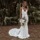 ZHUISHU Customized Mermaid Wedding Dresses for Women Spaghetti Straps Backless Beach Bride Dress Sexy Lace Bohemian Bridal Gowns