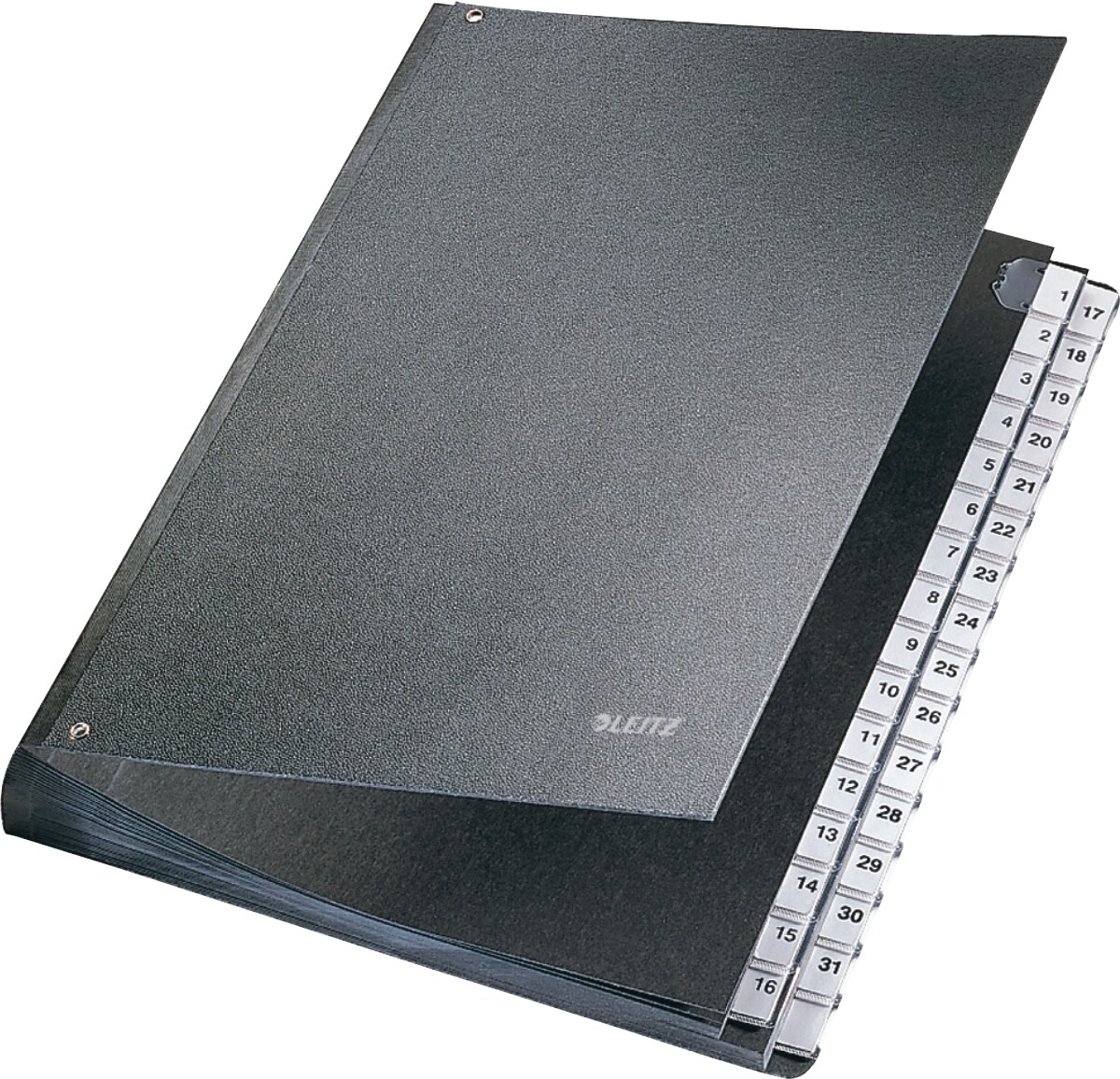 LEITZ Pultordner 1-31 Fächer Hartpappe schwarz Packung mit 14 Stück Image