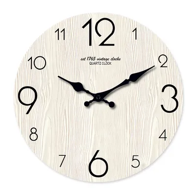 Casual Imitation Wood Grain Texture Pattern Wooden Wall Clock Living Room Bedroom Kitchen Home Decoration Wall Clock Silent Quartz Clock Holiday Gift 10 Inches 12 Inches 14 Inches 16inch (Without