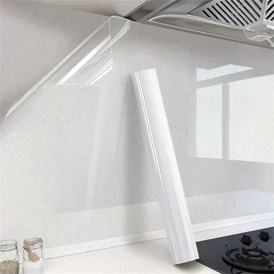 5/8M Kitchen Backsplash Wall Protector Kitchen Oil Proof Wall Sticker Self-Adhesive Film Removable For Cupboard Clear Wallpaper