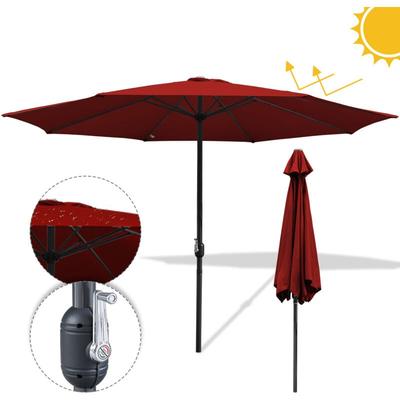 TolleTour Sonnenschirm Ampelschirm 350 cm mit UV-Schutz, Kurbel- Rot Gartenschirm Marktschirm Image
