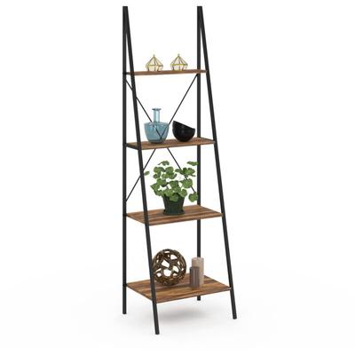 Hawkins Leiterregal mit 4 Ebenen aus dunklem Holz Industriedesign 170 cm Image