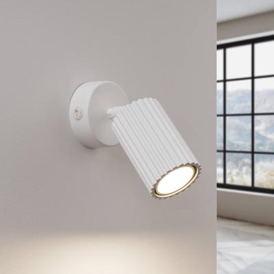 SOLLUX LIGHTING Wandstrahler Karbon, weiß, Ausladung 16 cm, Schalter, Alu Image