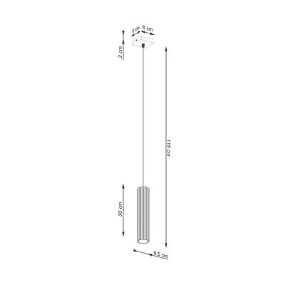 SOLLUX LIGHTING Pendellampe Karbon, weiß, Ø 6 cm, Aluminium Image